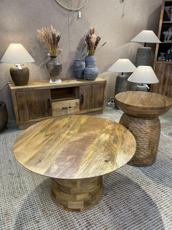 שולחן עץ מנגו מעוצב | TORRIDA 80